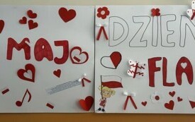 Na zdjęciu plakat przedstawiajacy święta majowe.