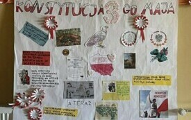 Na zdjęciu plakat przedstawiajacy święta majowe.